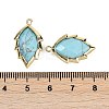 Synthetic Turquoise Faceted Leaf Pendants G-I375-04G-06-3