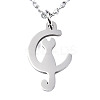 Non-Tarnish 201 Stainless Steel Kitten Pendant Necklaces LS-NJEW-S105-JN588-40-1-1