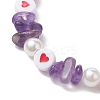 Natural Amethyst Chip Beaded Stretch Bracelets BJEW-JB10507-4