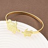 Marine Organism Brass Cuff Bangles for Women BJEW-D368-03J-G-1
