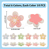 60Pcs 6 Colors Translucent Resin Decoden Cabochons RESI-GA0001-31-2