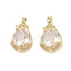 Brass Micro Pave Cubic Zirconia Pendants KK-L256-06G-1