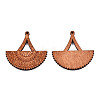 Spray Painted Wooden Pendants WOOD-N006-196-3