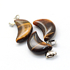 Moon Natural Tiger Eye Pendants G-Q369-07-2
