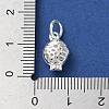 925 Sterling Silver Hollow Fish Charms with Jump Rings LS-STER-E071-01S-03-3