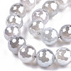 Electroplate Natural Agate Beads Strands G-T131-55-28-3