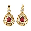 Brass Micro Pave Cubic Zirconia Pendants KK-S526-20G-A-2