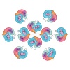 10 Sets Gradient Color Opaque Resin Pendants RESI-SZ0001-91G-1