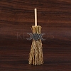 Mini Witch Wiccan Altar Broom with Alloy Charms PW-WGDD577-03-1
