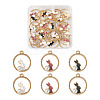 30Pcs 3 Colors Zinc Alloy Enamel Pendants ENAM-KS0001-06-1