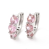Cubic Zirconia Hoop Earrings EJEW-P213-16P-2