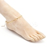 Brass Curb Chain Anklets AJEW-AN00290-4