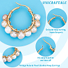 4 Pairs Vintage Natural Pearl Braided Hoop Earrings for Girl Women EJEW-UN0002-07-5