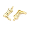 Brass Micro Pave Cubic Zirconia Pendants KK-P345-25G-2