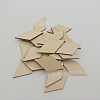 Unfinished Wood Rhombus Shape Discs Slices WOCR-PW0001-005B-4