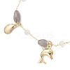 Natural Labradorite Link Bracelets for Women BJEW-JB12116-03-3