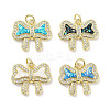 Brass Micro Pave Clear Cubic Zirconia Pendants KK-L213-009G-1