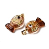 Handmade Dichroic Foil Lampwork Pendants X1-DICH-G001-01G-02-2