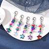 Electroplate Glass Star Pendant Decoration HJEW-JM01588-2