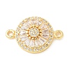 Brass Micro Pave Cubic Zirconia Connector Charms KK-U053-19G-1