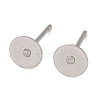 Tarnish Resistant 316 Surgical Stainless Steel Flat Round Blank Peg Stud Earring Settings LS-X-STAS-R073-06-3