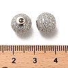 Rhodium Plated 925 Sterling Silver Micro Pave Cubic Zirconia Beads STER-H110-24C-01P-3
