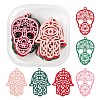 36Pcs 2 Style 430 Stainless Steel Filigree Pendants STAS-LS0001-83-2
