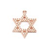 Star of David Brass Micro Pave Cubic Zirconia Pendants ZIRC-D030-M-RS-2