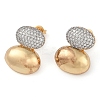 Oval Clear Cubic Zirconia Stud Earrings EJEW-Q387-04GP-2