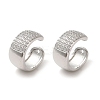 Rack Plating Brass Micro Pave Clear Cubic Zirconia Ring Cuff Earrings for Women EJEW-P280-12P-1