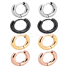 8Pcs 4 Colors 304 Stainless Steel Huggie Hoop Earrings for Women and Men EJEW-LP0001-10-1