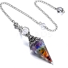 Gemstone & Resin Hexagonal Pointed Dowsing Pendulums PW-WG7D05E-05-1