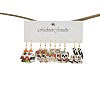 5 Pairs Halloween Skull Alloy Enamel Dangle Earrings FS-WGBF0DA-01-4