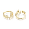 Brass Micro Pave Clear Cubic Zirconia Cuff Rings X-RJEW-F103-13J-G-2