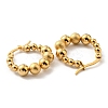 Iron Plating(IP) 304 Stainless Steel Beaded Hoop Earrings for Women EJEW-F319-03G-3