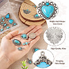 24Pcs 12 Styles Synthetic Turquoise Pendants FIND-TA0001-79-5