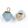 Electroplate Natural Amazonite Star Cut Round Charms G-S344-08F-2