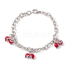 Synthetic Gemstone Evil Eye Charm Bracelet BJEW-F431-09P-2