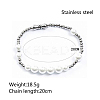 Minimalist Imitation Pearl & 304 Stainless Steel Round Beaded Stretch Bracelets KM8315-2-5