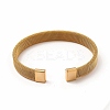304 Stainless Steel Flat Mesh Chains Shape Open Cuff Bangle for Women BJEW-C0033-06-4