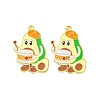 Golden Plated Alloy Enamel Pendants ENAM-Z017-10G-01-1
