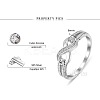 Brass & Clear Cubic Zirconia Finger Rings for Women FS-WGA713C-04-4