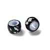 Spray Painted ABS Plastic European Beads KY-G033-01A-11-2
