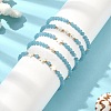 5Pcs 5 Style Natural Dyed White Jade & Pearl & Shell Star Beaded Stretch Bracelets Set BJEW-JB09495-05-6