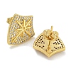 Rack Plating Brass Micro Pave Clear Cubic Zirconia Stud Earrings EJEW-I313-18C-G-2