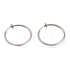 Tarnish Resistant 304 Stainless Steel Retractable Clip-on Hoop Earrings X-STAS-O135-01G-1
