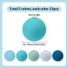 60Pcs 2 Styles Round Silicone Focal Beads with Fluorescence Acrylic Beads SIL-SP0001-01B-2