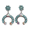 Alloy Synthetic Turquoise Dangle Stud Earrings EJEW-U053-09A-AS-4