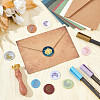 Brass Wax Seal Stamp with Wood Handle AJEW-WH0412-0021-4