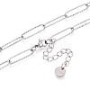 Non-Tarnish 304 Stainless Steel Paperclip Chain Necklace BJEW-B072-01P-2